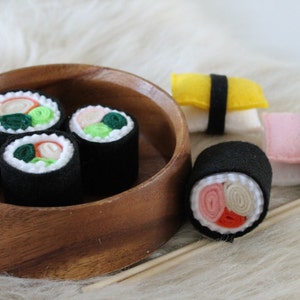 Felt Food Felt Sushi Play Food 7 Piece Pretend Food Play Set