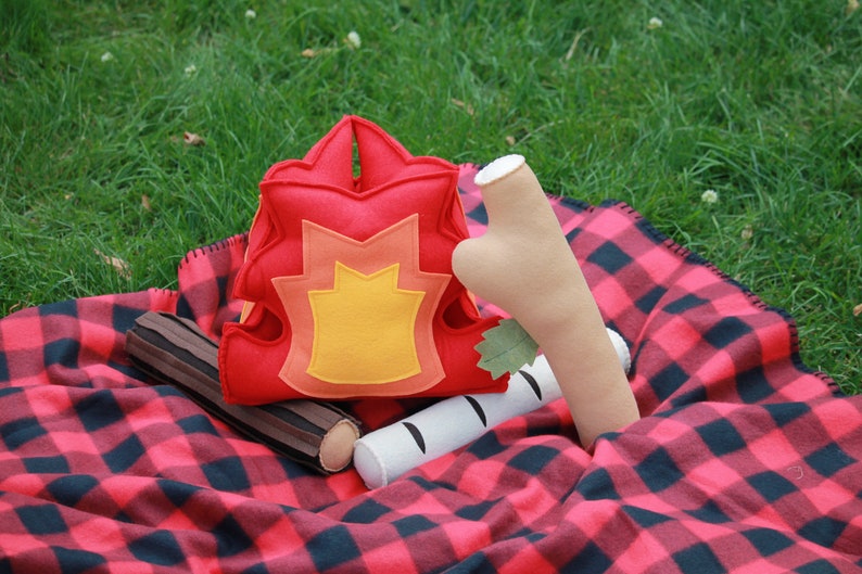 Play Campfire, Felt Campfire, Toy Campfire, Pretend Campfire, Campfire Play Set, Tee-pee Toys, Tents, Felt Food, Camping Party, Photo Prop image 8