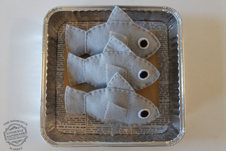 Felt Food Felt Fish Play Food 3 Piece Pretend Food Play Set Etsy