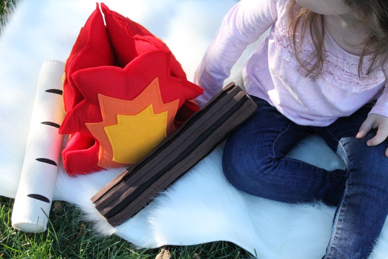 Play Campfire, Felt Campfire, Toy Campfire, Pretend Campfire, Campfire Play Set, Tee-pee Toys, Tents, Felt Food, Camping Party, Photo Prop image 9