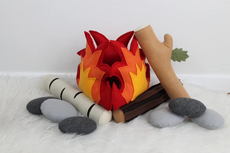 Play Campfire, Felt Campfire, Toy Campfire, Pretend Campfire, Campfire Play Set, Tee-pee Toys, Tents, Felt Food, Camping Party, Photo Prop image 1