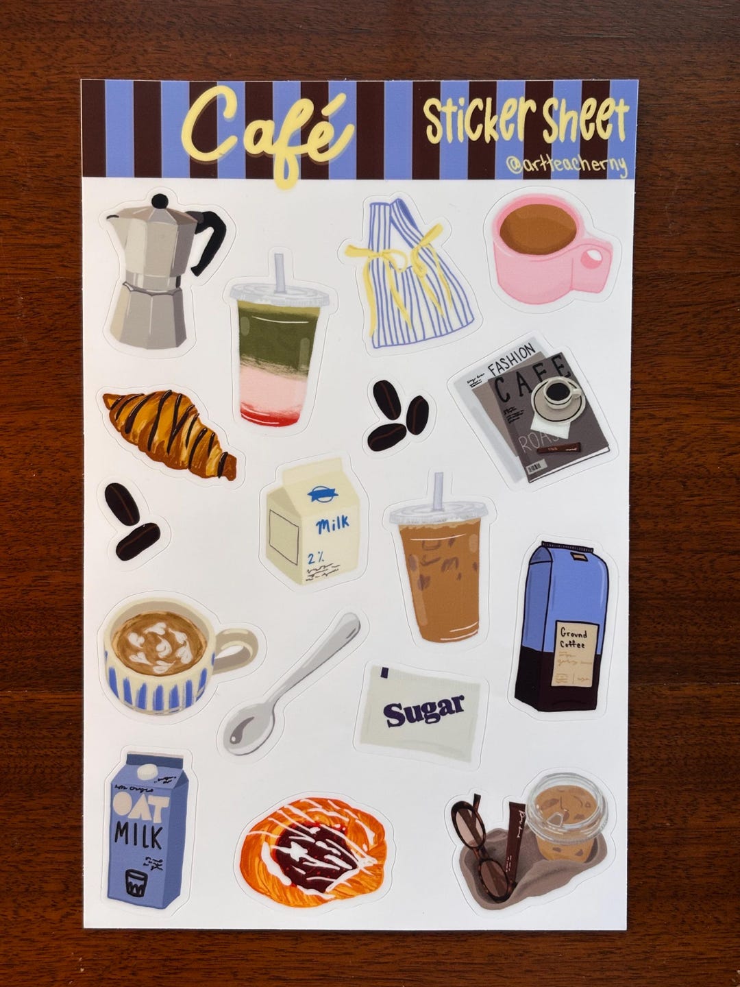 Cafe Sticker Sheet - Etsy