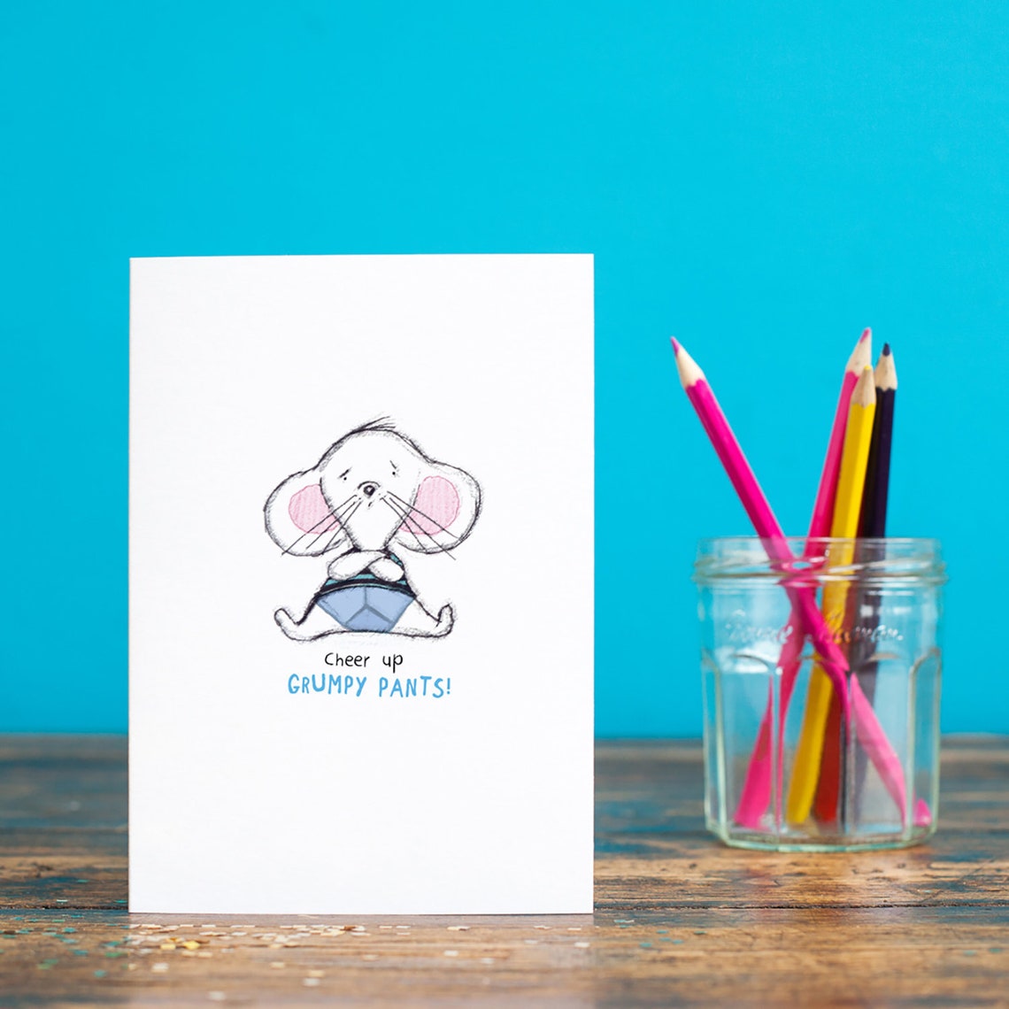 Grumpy Pants Card Cheer up Card Hang in There Card Make - Etsy