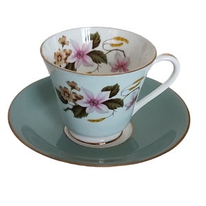 Ansley Bone China Teacup and Saucer Lily And Flowers