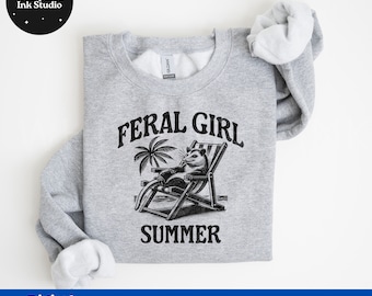 Vintage Feral Girl Summer Opossum PNG file, Funny Possum png, Feral Girl Summer Png, Funny Opossum Digital Art, Trashcore Art File