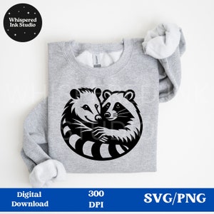 Guaxinim SVG, gambá SVG, gambá clipart, gambá e guaxinim PNG, arte digital Trashcore, gambá guaxinim svg, guaxinim gambá arte vetorial