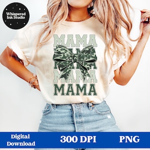 Mama Camo Coquette Bow PNG, Old School Camo png, Girls Camo Bow Png Shirt, Retro Hunting Sublimation, Coquette Bow Png, Camouflage Print Png