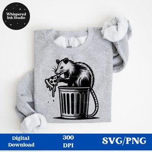 Zarigüeya SVG, Zarigüeya Clipart, Zarigüeya comiendo pizza Arte digital, Trash Panda svg, Zarigüeya png, Descarga digital, Arte Trashcore