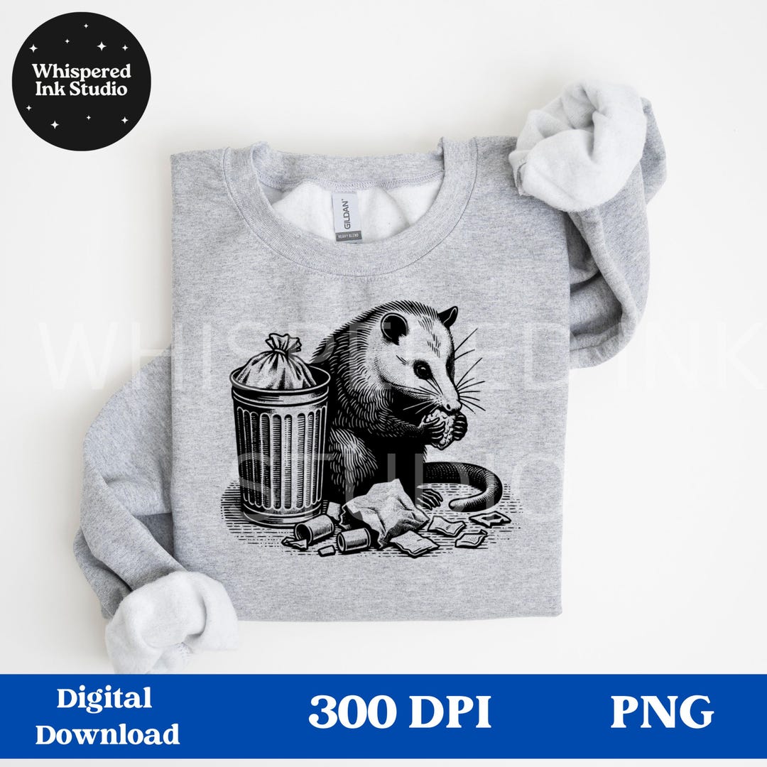 Possum SVG, Possum Clipart, Possum Eating Trash Digital Art, Trash ...