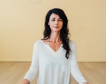 Kundalini Bamboo Top, Haut de méditation pour femmes, Tunique de yoga, Tunique de plage, Haut Pranayama