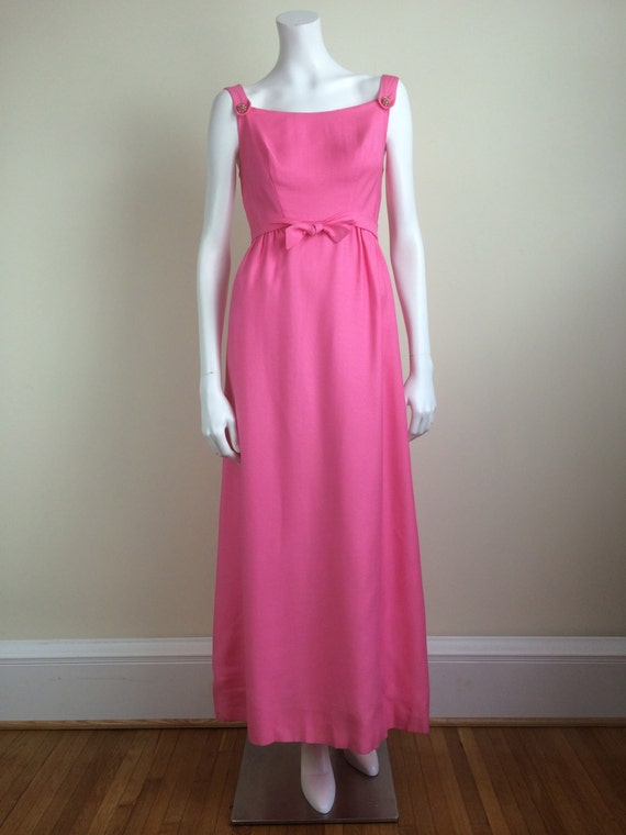 vintage Emma Domb bubblegum pink formal w/ rhines… - image 3