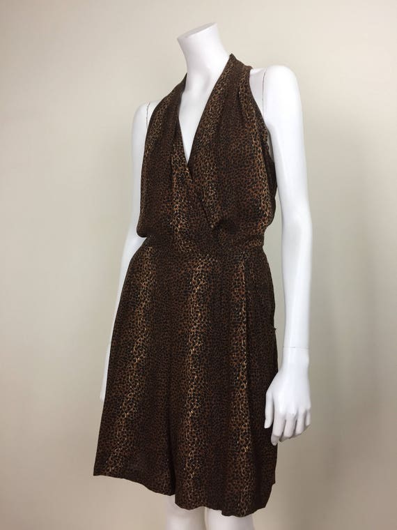 vintage sleeveless animal print romper jumpsuit w… - image 2