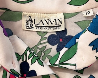 Vintage Lanvin Bright Flower Print Jersey Knit Blouse 70s - Etsy