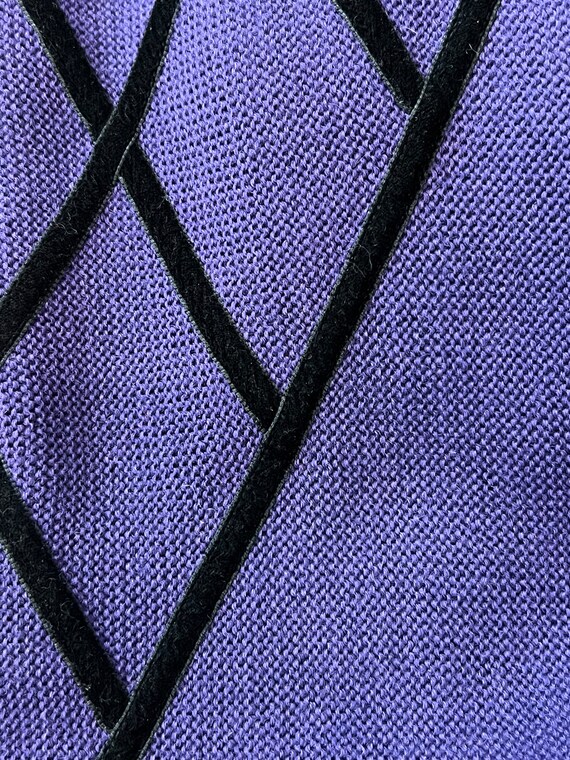 vintage tyrolean folk purple knit cropped cardiga… - image 6
