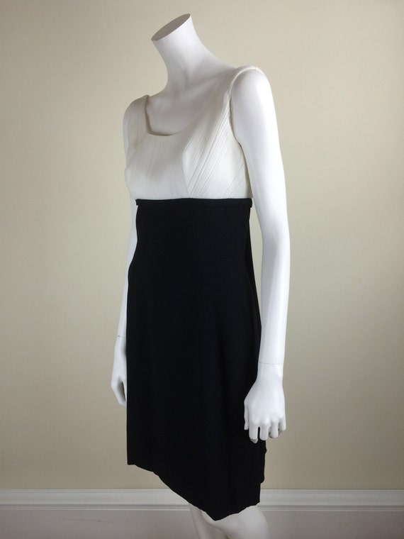 SALE vintage black & white color block cocktail dr