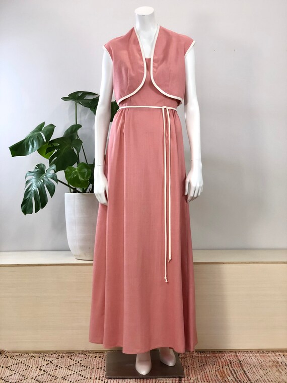 vintage Bianchi dusty rose pink maxi sun dress & … - image 5