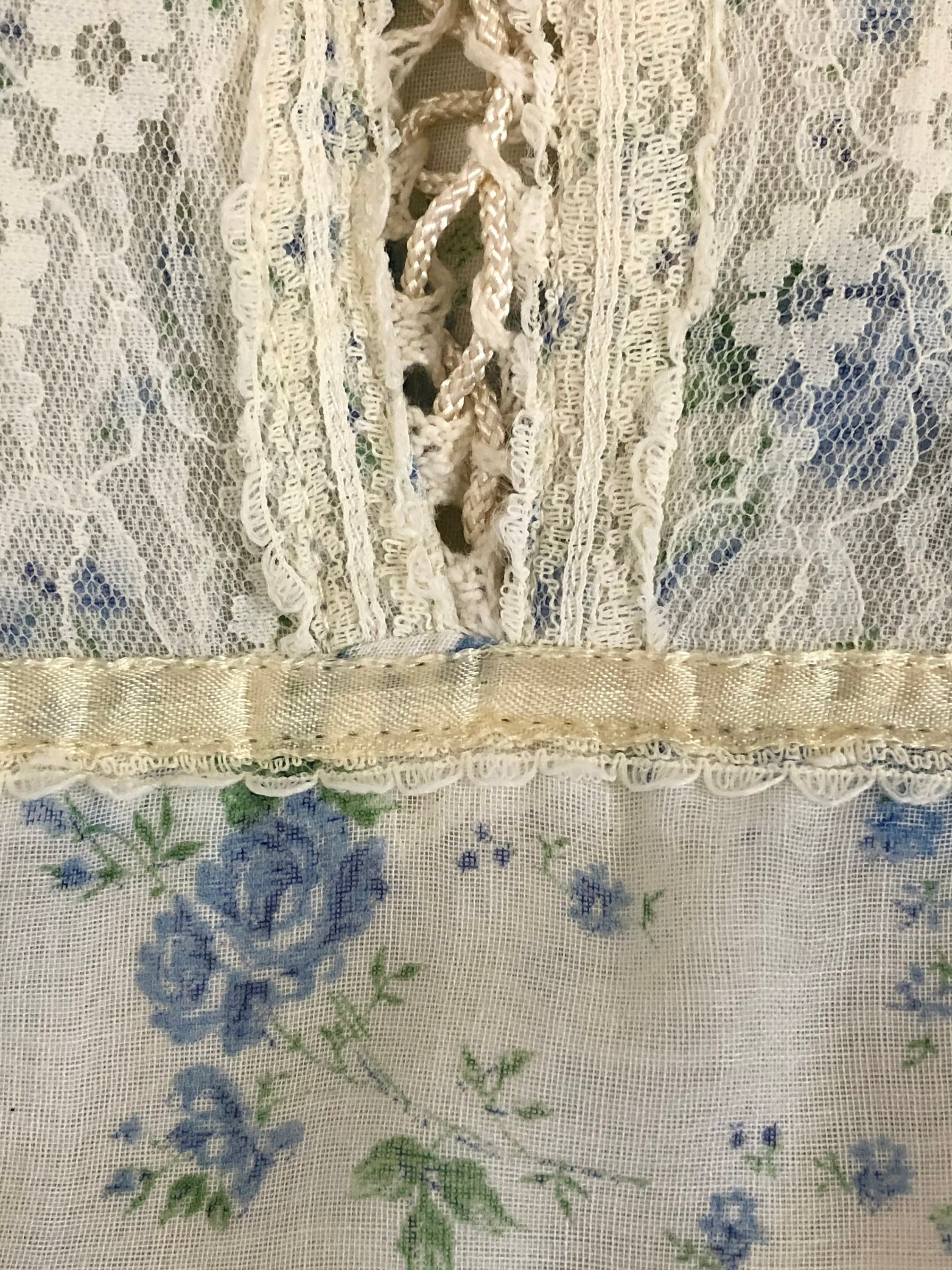 Vintage Gunne Sax Joseph Magnin Floral Cotton Voile Lace up Corset ...