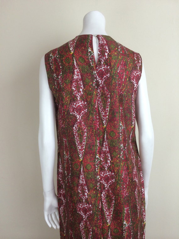 vintage intricate paisley print silk shift dress … - image 3