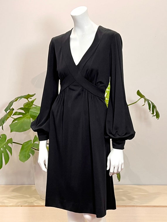 vintage Estevez slinky black jersey knit dress w/ 