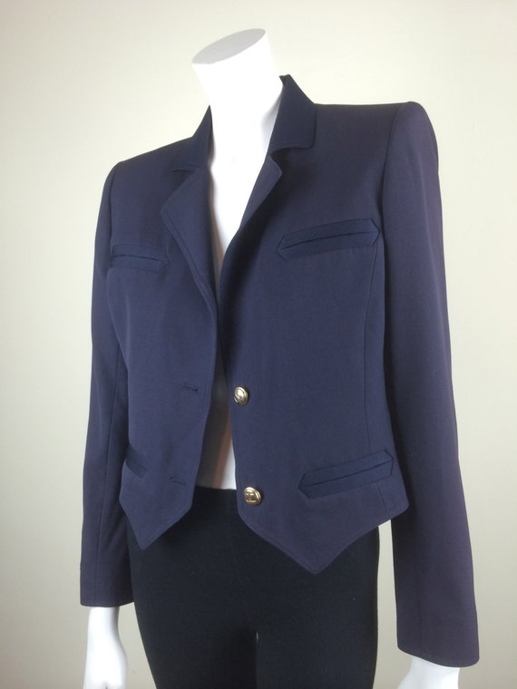 vintage Miss Valentino navy captain's cropped jack