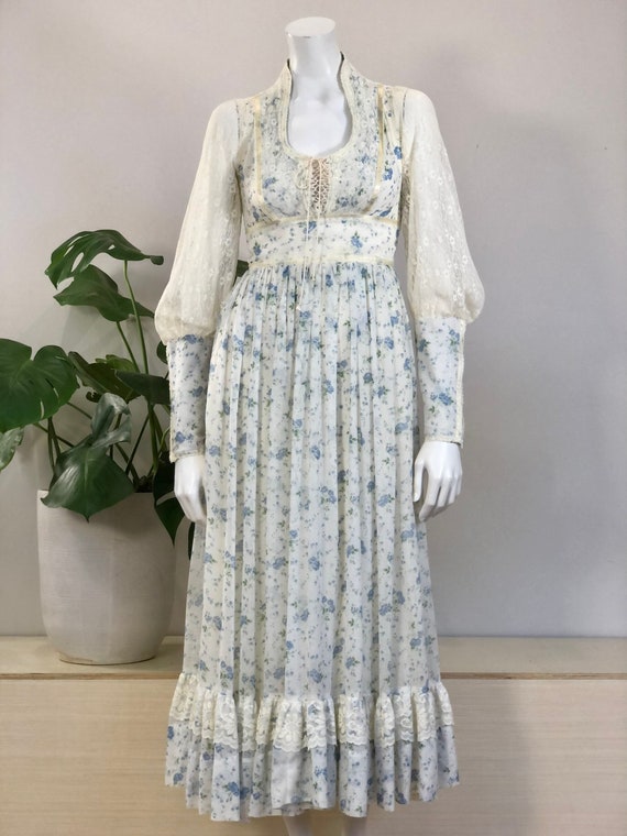 vintage Gunne Sax Joseph Magnin floral cotton voi… - image 4