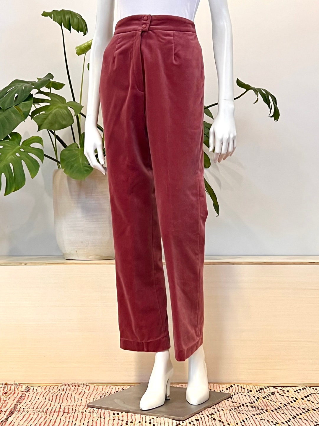 Alana Double Waist Trousers - Dusty Rose