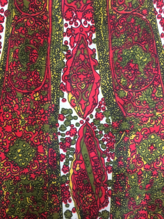 vintage intricate paisley print silk shift dress … - image 4