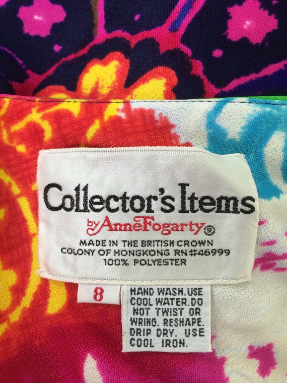 vintage Anne Fogarty vibrant batik patterned asym… - image 5