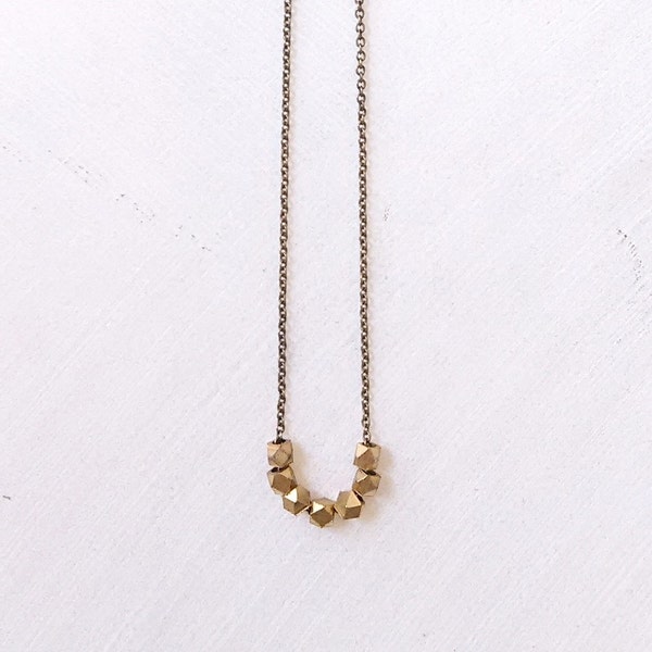 Brass Bead Necklace Etsy