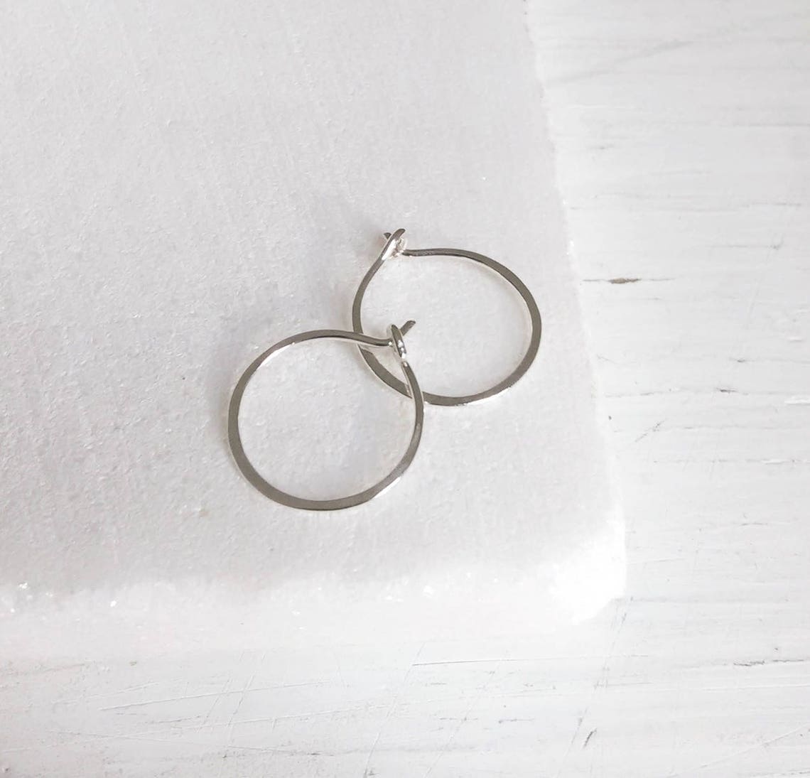 Small Silver Gold Hoops. Tiny Minimal Thin Sterling Wire Etsy