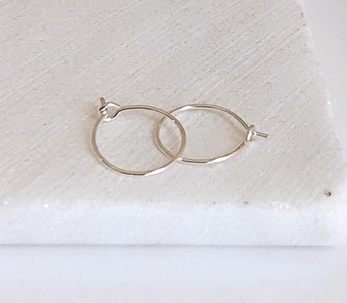 Small Silver Gold Hoops. Tiny Minimal Thin Sterling Wire Etsy