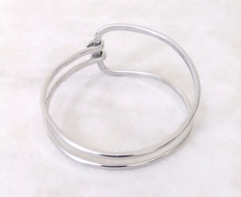 Unisex Copper Custom Sterling Silver Loop Bracelet.Aluminum 25th 10th 8th Anniversary Birthday Gift Jewelry Silver Gold Hammered Bangle
