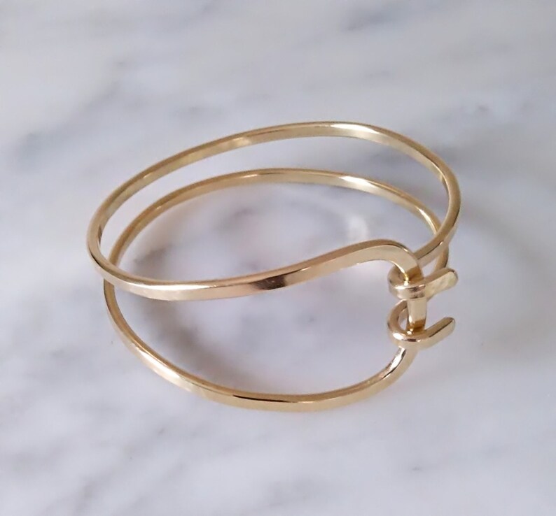 Unisex Copper Custom Sterling Silver Loop Bracelet.Aluminum 25th 10th 8th Anniversary Birthday Gift Jewelry Silver Gold Hammered Bangle