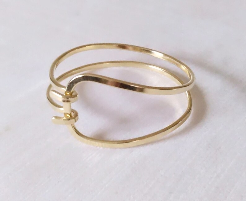 Unisex Copper Custom Sterling Silver Loop Bracelet.Aluminum 25th 10th 8th Anniversary Birthday Gift Jewelry Silver Gold Hammered Bangle
