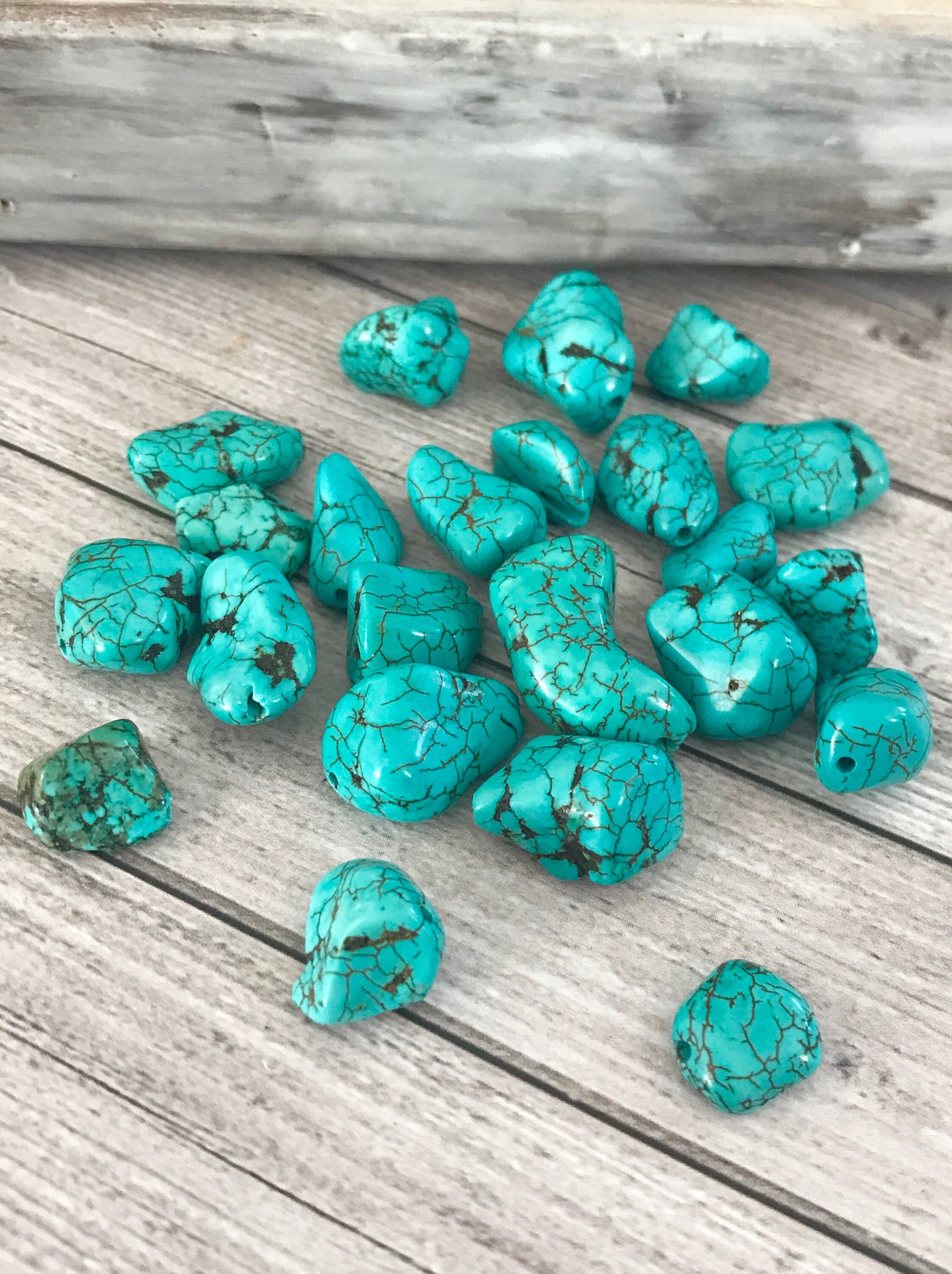 piedras preciosas Tallado redonda suelta espaciador perlas 10 mm 12 mm de 16 " Azul howlite turquesa