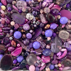 Purple  vintage Bead Mix  - Mix Craft Supplies - Jewelry Supplies - Bead Supplies - Loose Bead - Lot Jewelry Making - Mix Shapes and Sizes