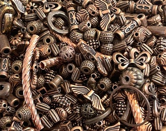 Antique Copper Tone Spacer Beads: Jewelry Making Mix
