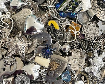 Mix di ciondoli color argento antico: forniture per la creazione di gioielli, lega di zinco
