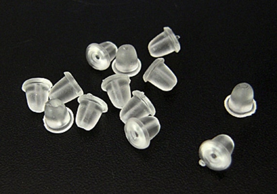 200 Pcs Clear Rubber Earring Backs: 4mm Earring Stoppers