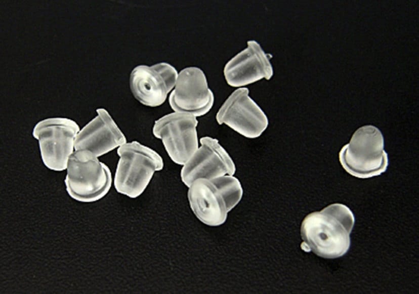 Clear - Rubber Flatback Earring Stoppers 5mm 200/Pkg