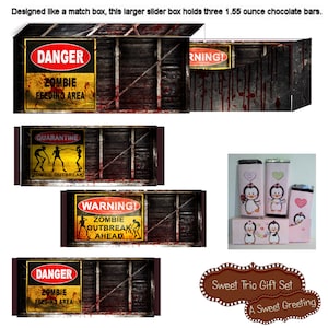 Printable Zombie Gift Box For Three 1.55 ounce Candy Bars