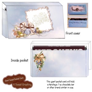 Printable Pastel Christmas Giant Pocket Card For 7 oz. Chocolate Bar