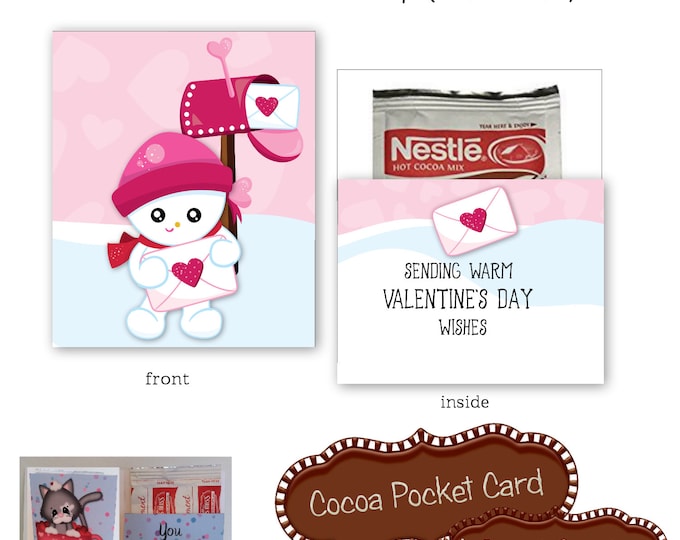 Printable Hot Cocoa School Valentine, DIY Printable Valentine, Hot ...