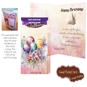 Printable Birthday Reminder Pocket Card for Large Candy Bar