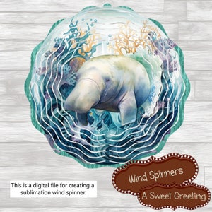 Manatee Wind Spinner Sublimation Design