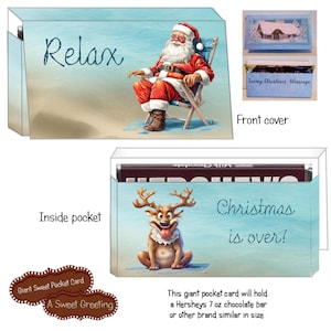 Printable &quot;Relax, Christmas is Over&quot; Pocket Card For Giant 7 oz. Chocolate Bar
