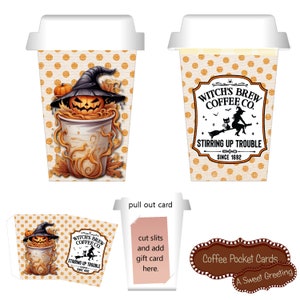 Printable &quot;Witches Brew&quot; Coffee Gift Card Holder