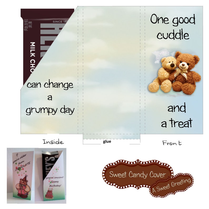 Printable "one Good Cuddle and a Treat" Pocket Card for 1.55 Ounce ...