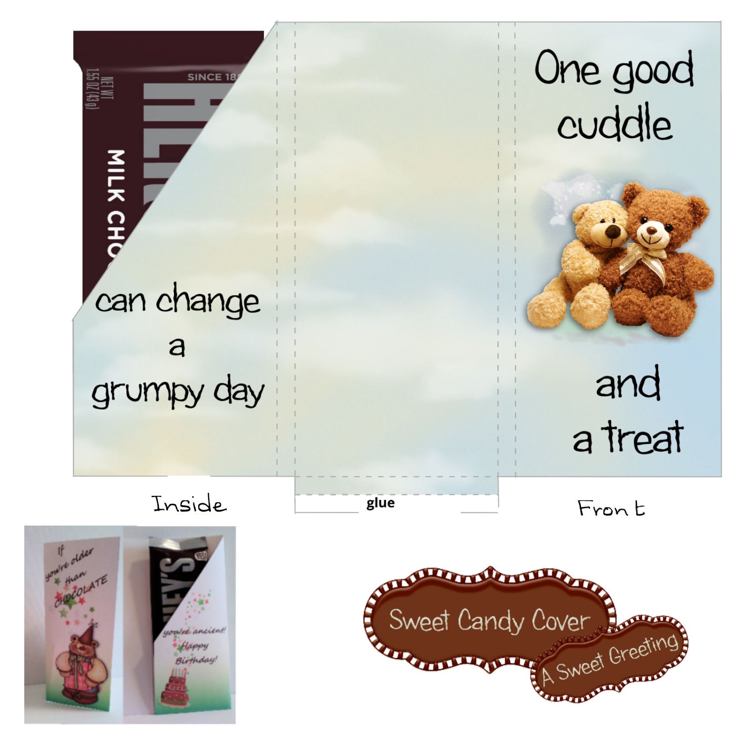 Printable "one Good Cuddle and a Treat" Pocket Card for 1.55 Ounce ...