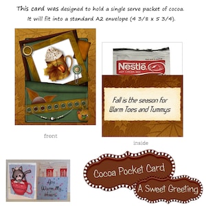 Printable &quot;Fall Warm Toes & Tummys&quot; Pocket Card For Hot Chocolate Packet